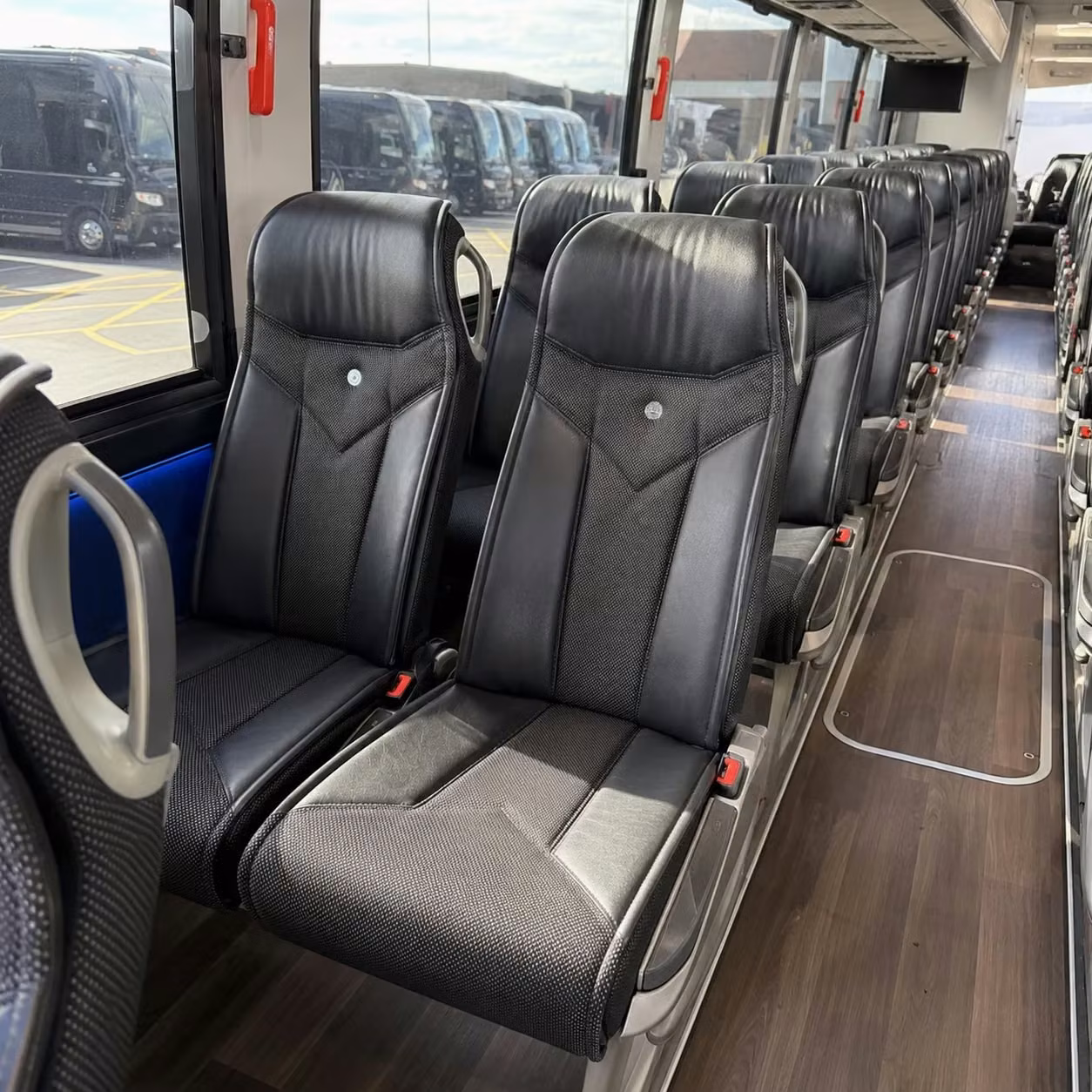 56 passenger charter bus inside
