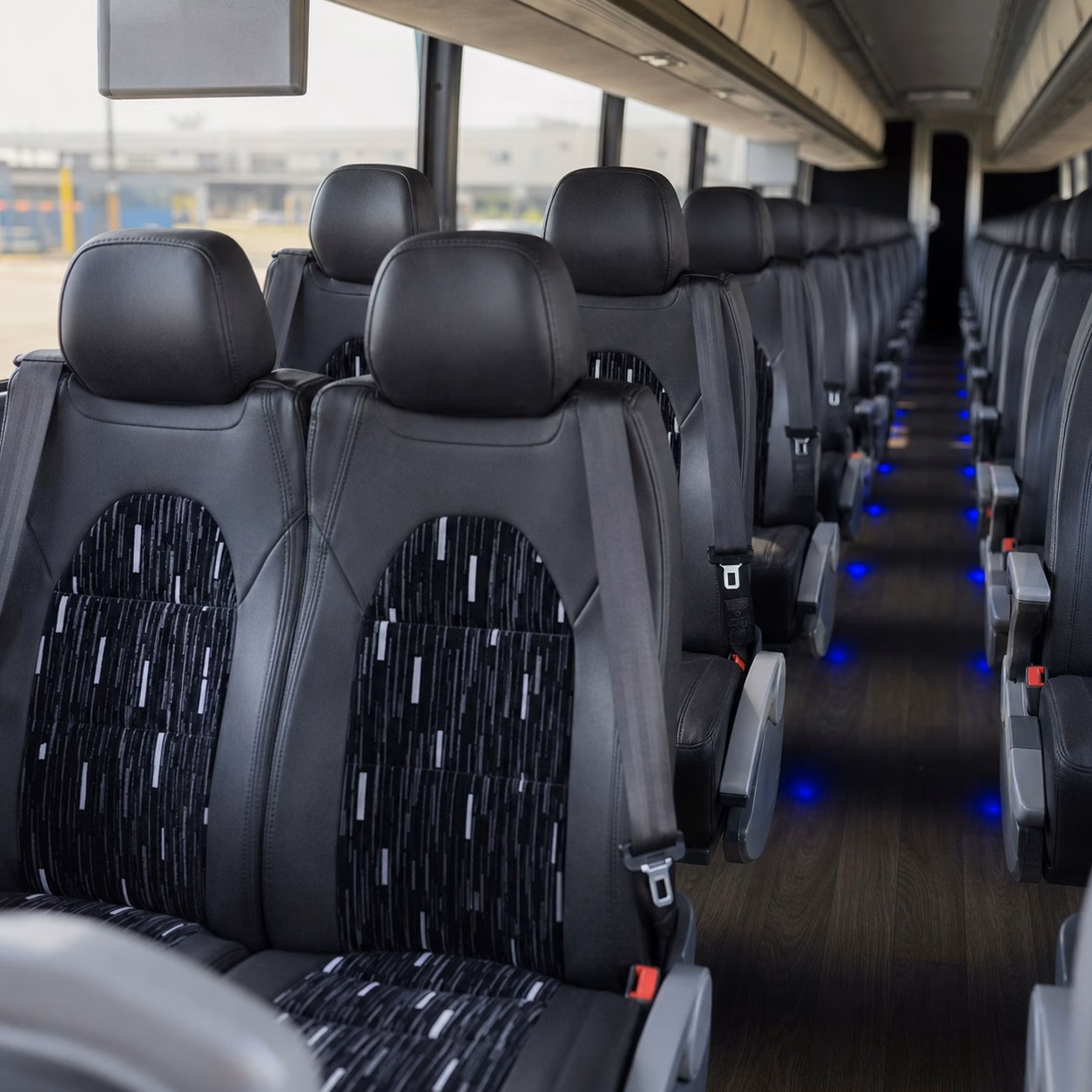 hampton charter bus rental interior